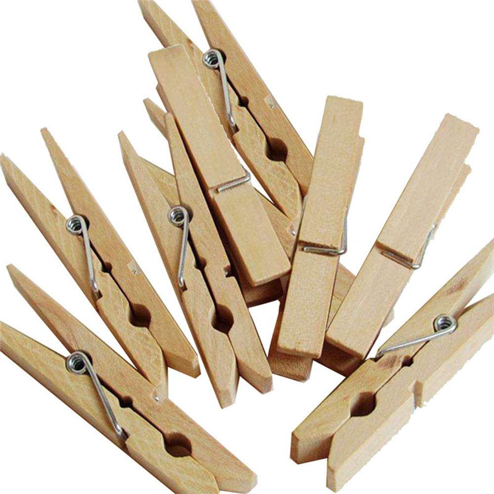 Wooden Craft Clips,Mini Photo Paper Peg Pin Graft Clips,Large Wood Clips for Laundry Clips DIY Art Craft Photo,100 Pieces (3.5 cm)