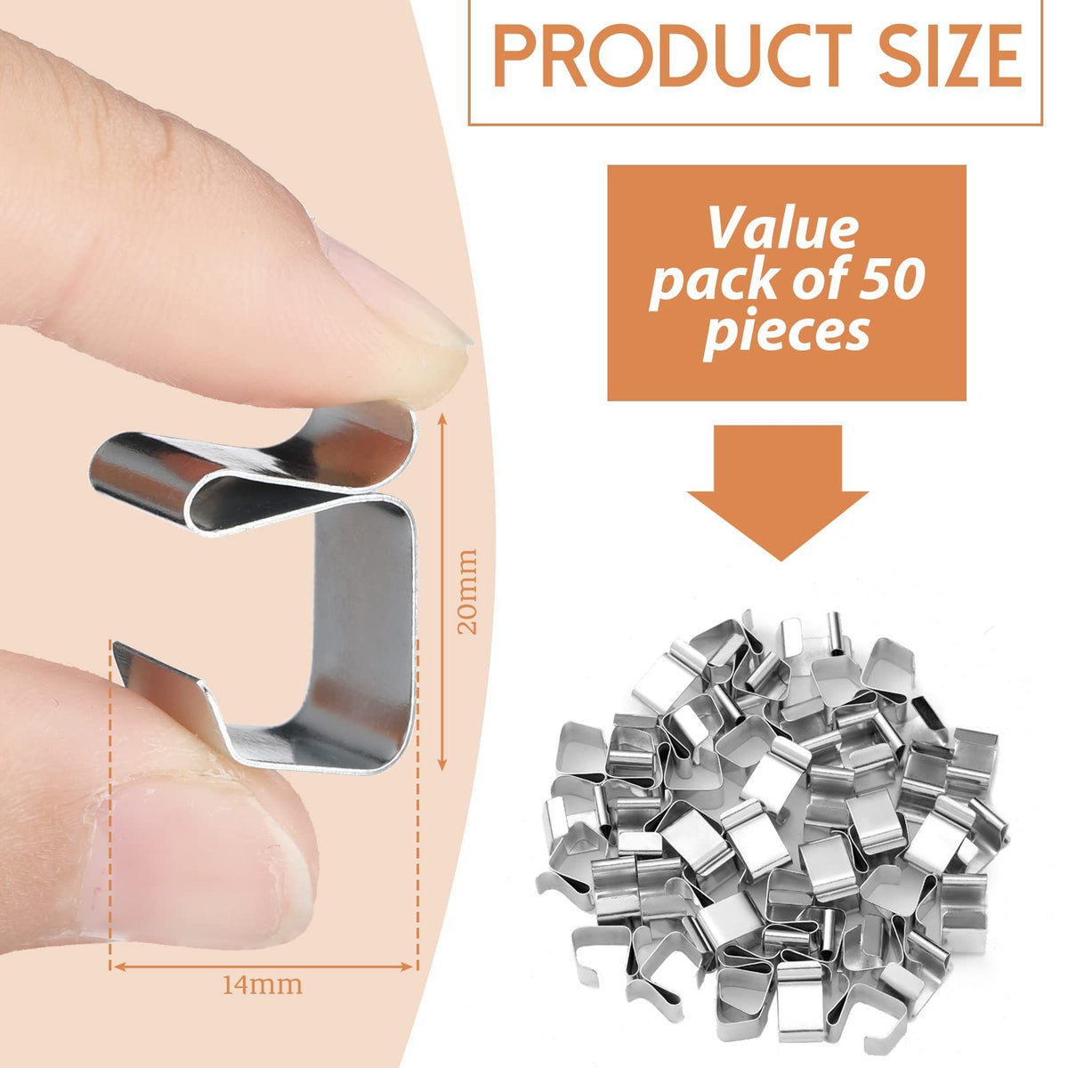 Christmas Lights Gutter Hooks Galvanized Holiday Lights Roof Hooks Christmas Light Clips Xmas Light Gutter  (50 Pcs,14 x 11 mm)