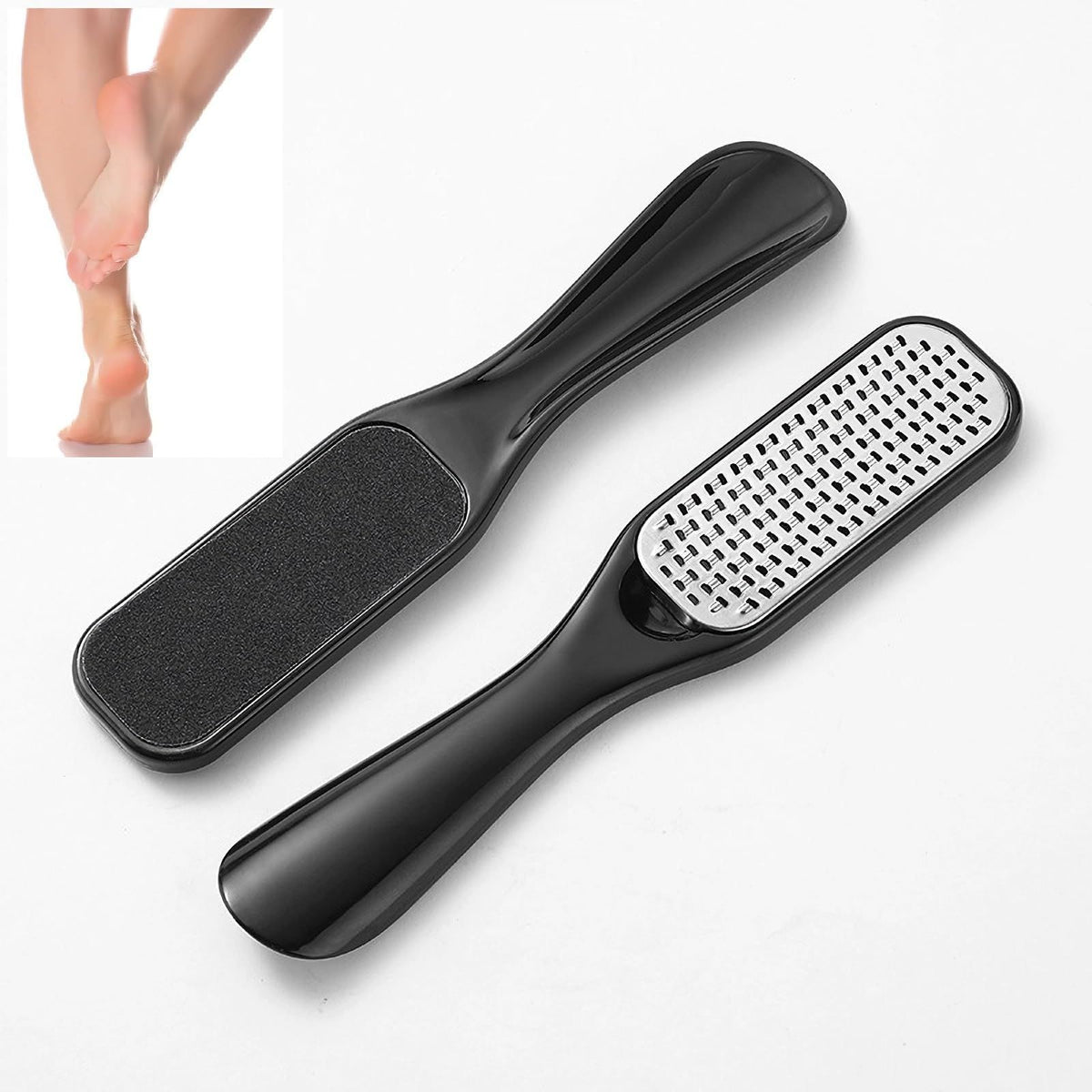 Double Sided Foot Scraper Callus Remover, Foot Scrubber, Front Side Callus Remover for Feet, Back Side with Fine Sanding Surface