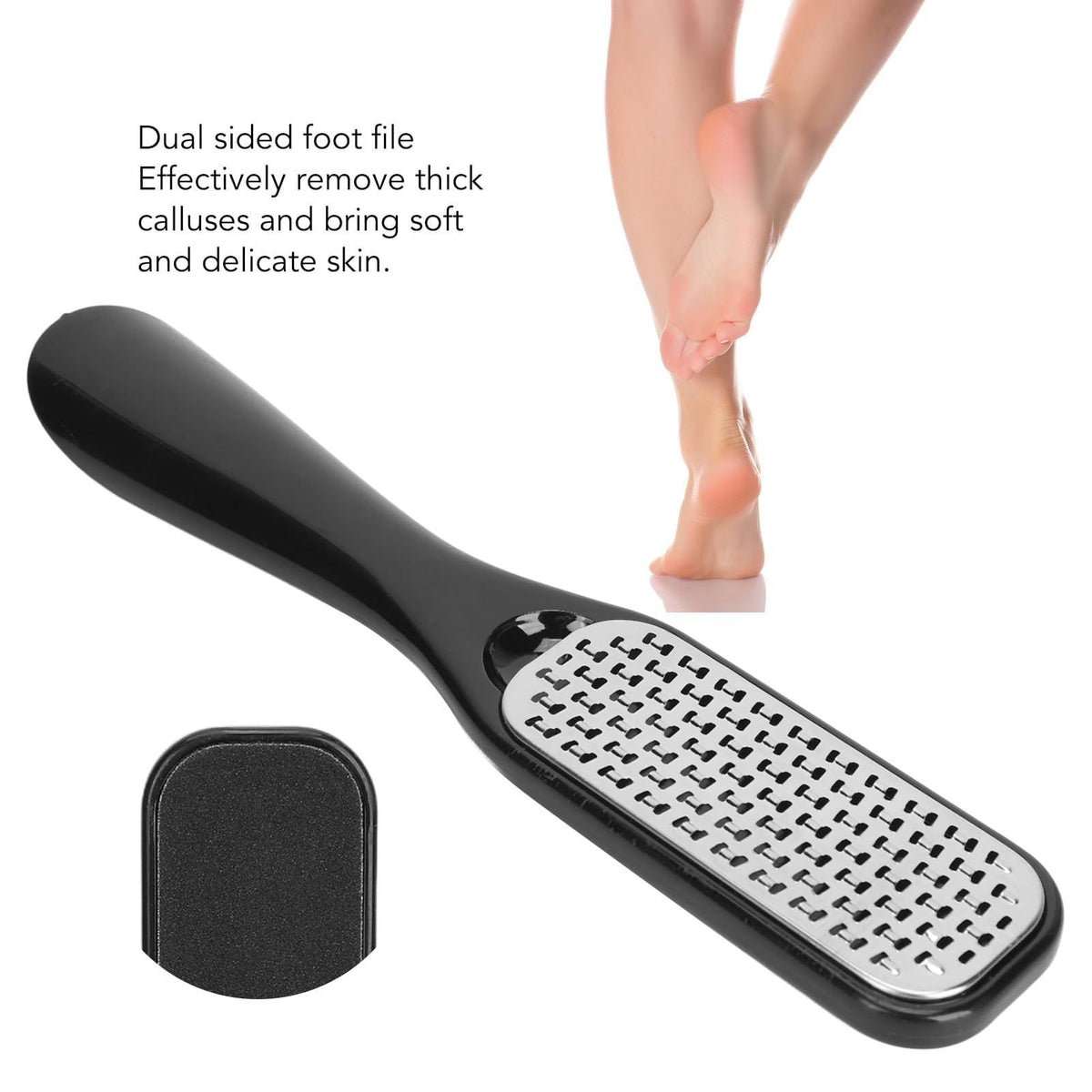 Double Sided Foot Scraper Callus Remover, Foot Scrubber, Front Side Callus Remover for Feet, Back Side with Fine Sanding Surface