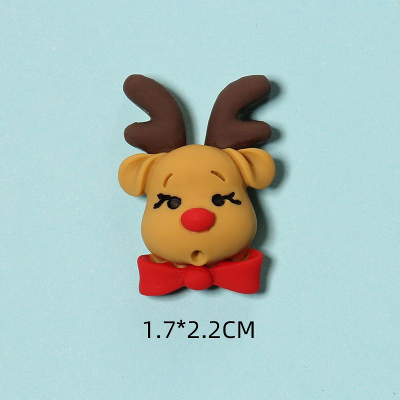 Christmas Embellishments Winter Cartoon Xmas Tree Gift Flatback Resin for Craft DIY Headband Scrapbooking Case Decor-5pcs