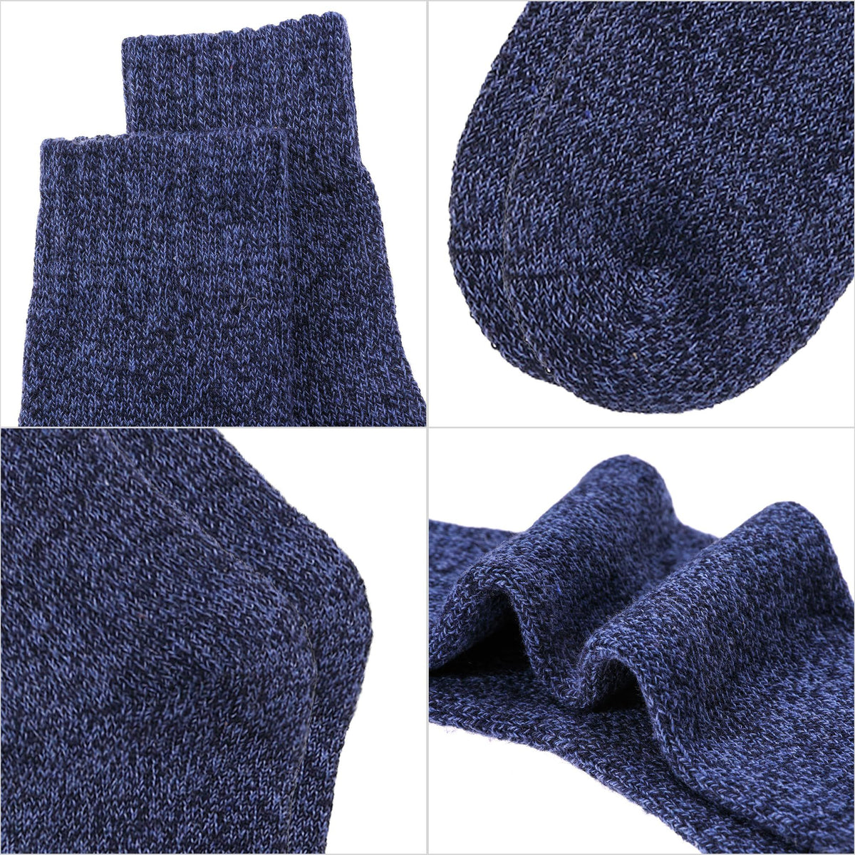 Men's Wool Socks 5 Pack Thermal Socks for Winter Soft Cozy Crew Socks for Hiking Cold Weather Thick Boot Socks