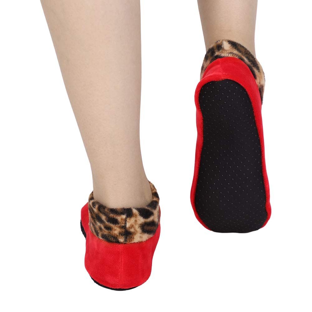 Floor Indoor Thermal Socks, Women Fuzzy Non-Slip Slippers Double Layer Home Cozy Foot Low Cut Socks for Yoga Dance Sleeping