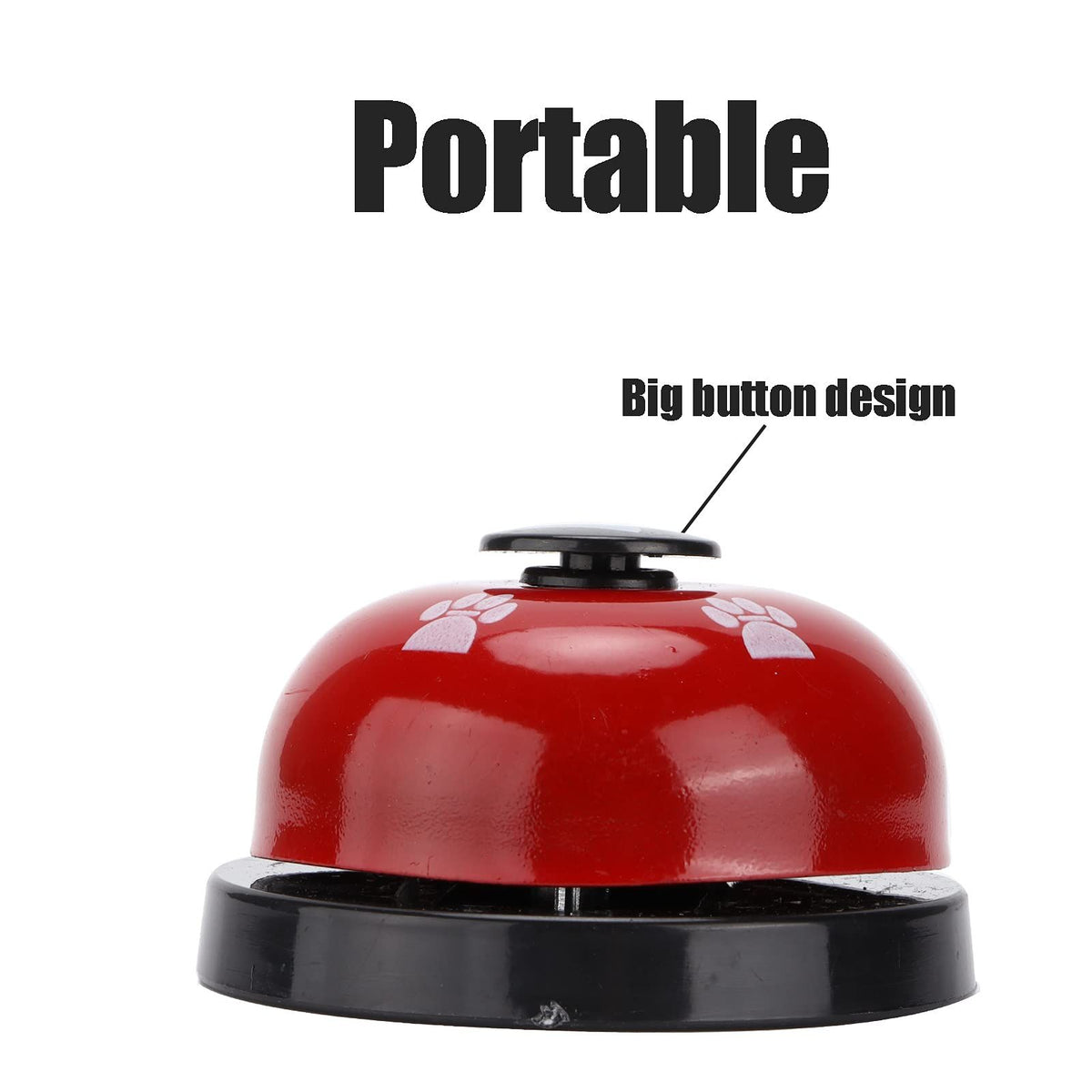 Dog Cat Bells Toys to Ring to Go Outside Cat Communication Device Paw Print, Dog Agility Training Equipment Interactive Toys (Red)