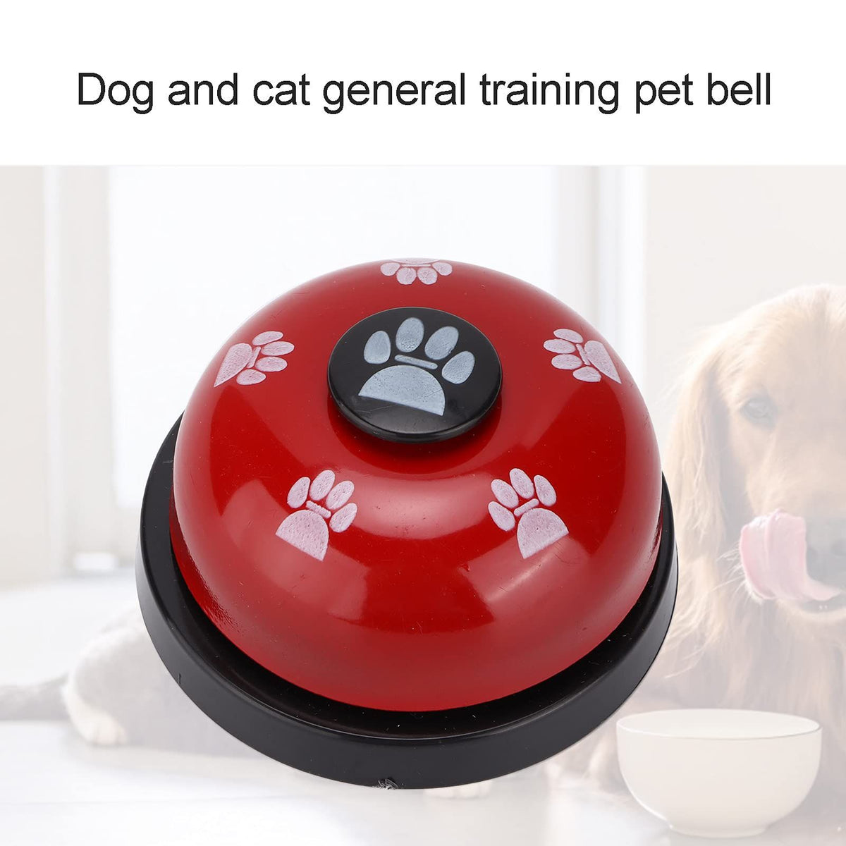 Dog Cat Bells Toys to Ring to Go Outside Cat Communication Device Paw Print, Dog Agility Training Equipment Interactive Toys (Red)