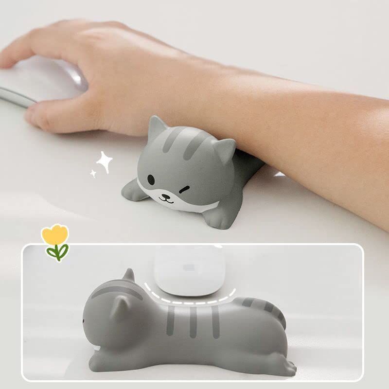 Wrist Rest Support for Mouse Keyboard Computer Elbow Pad Arm Rest for Desk Ergonomic Office Supplies Slow Rising PU Mouse Pad Cat