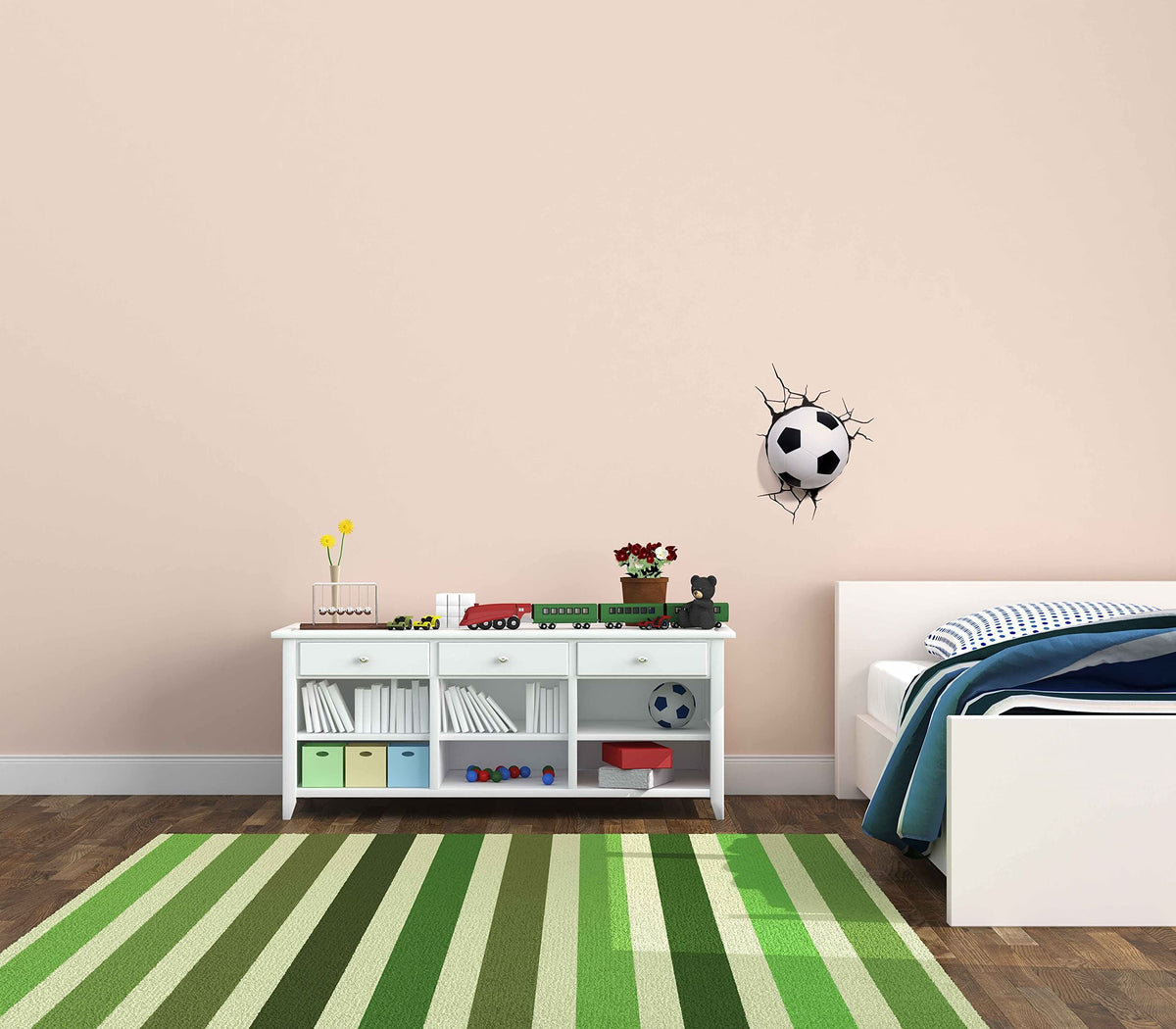 Sports Soccer Ball 3D Deco Light for Boys Kids Room Children Bedroom Amusement Kindergarten Decoration（9cm）