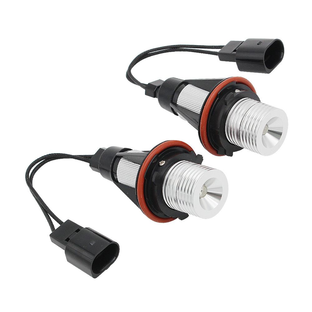 A pair of 5W E39 error free LED angel eye halo marker bulbs, used for some 5, 6, 7 series X3 X5 Fit PARTIAL E39 E53 E60 E63