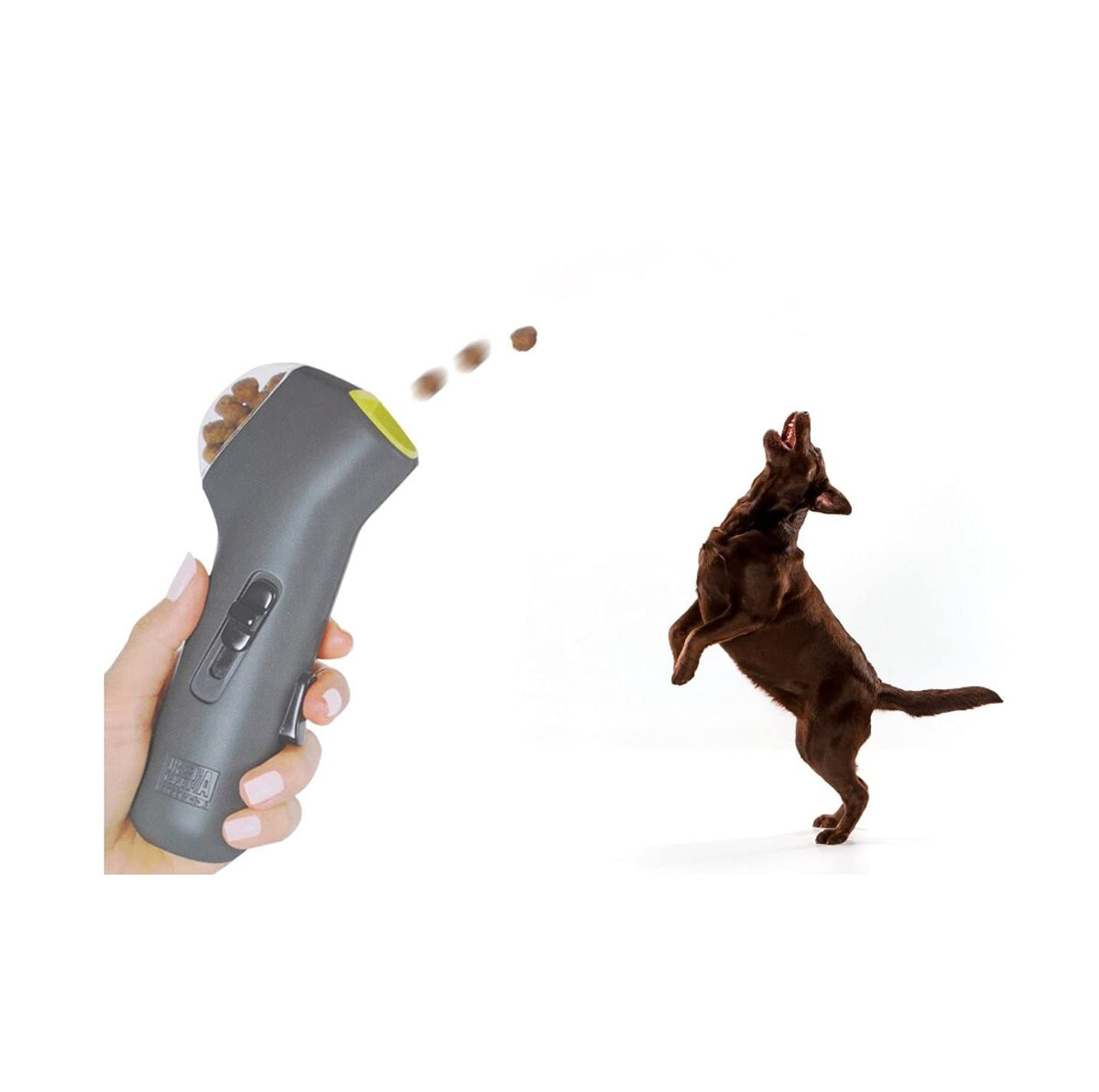 Pet therapy launcher, dog food catapult, dog food, puppy snacks shooter, feeder, pet training dispenser, toy dog interactive toy