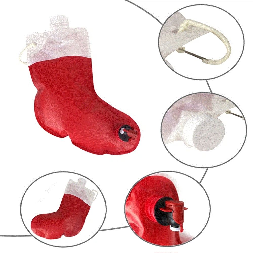 Santa's Stocking Flask for Party: 2 liter Flasks make Funny Yankee Swap Gifts, White Elephant Gifts, Funny Gag Gifts