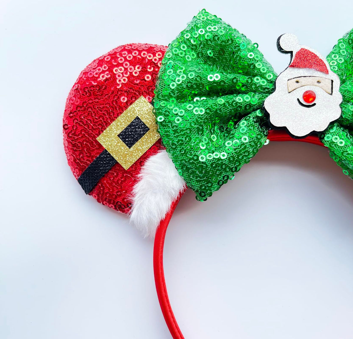Christmas Decoration Headpiece Santa Mouse Ears Headband Christmas Eve Butterfly Hair Hoop Park Women Adults Costume