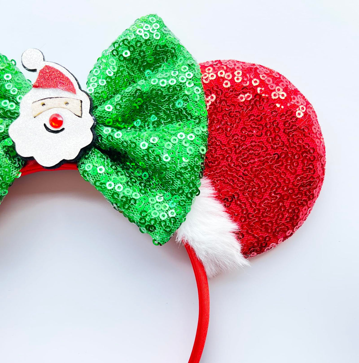 Christmas Decoration Headpiece Santa Mouse Ears Headband Christmas Eve Butterfly Hair Hoop Park Women Adults Costume