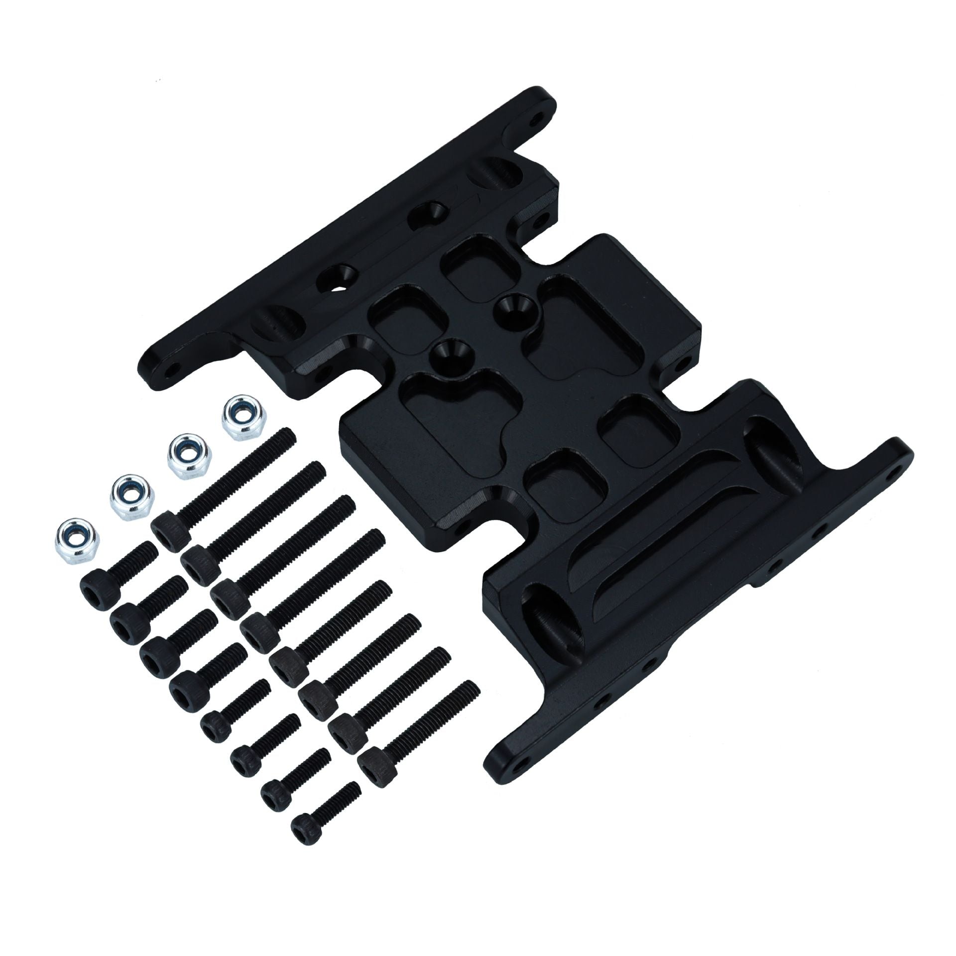 2 pcs Anodized Aluminum Skid Plate Transmission Mount for Crawler 90047 90022 90028 Upgrade Parts