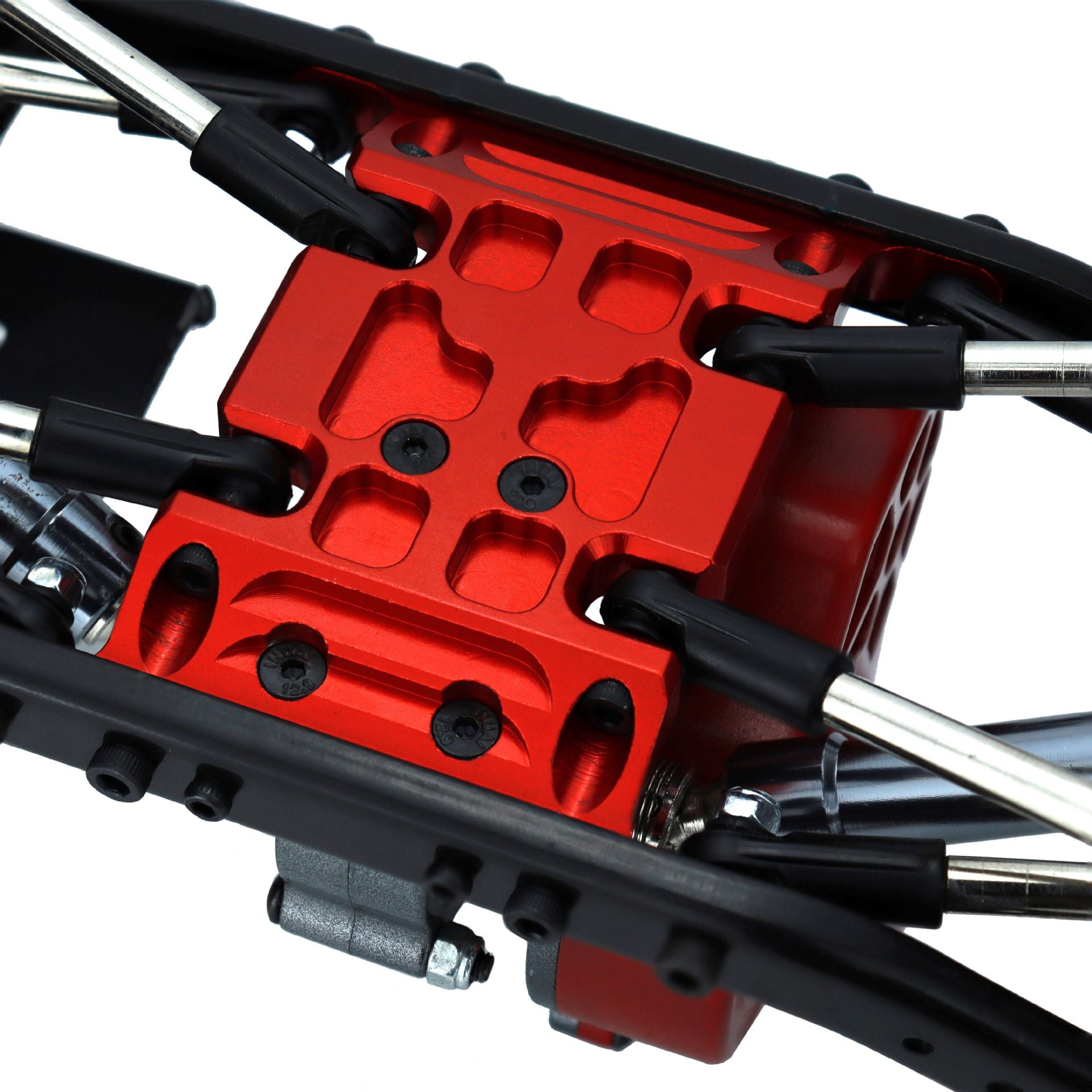 2 pcs Anodized Aluminum Skid Plate Transmission Mount for Crawler 90047 90022 90028 Upgrade Parts