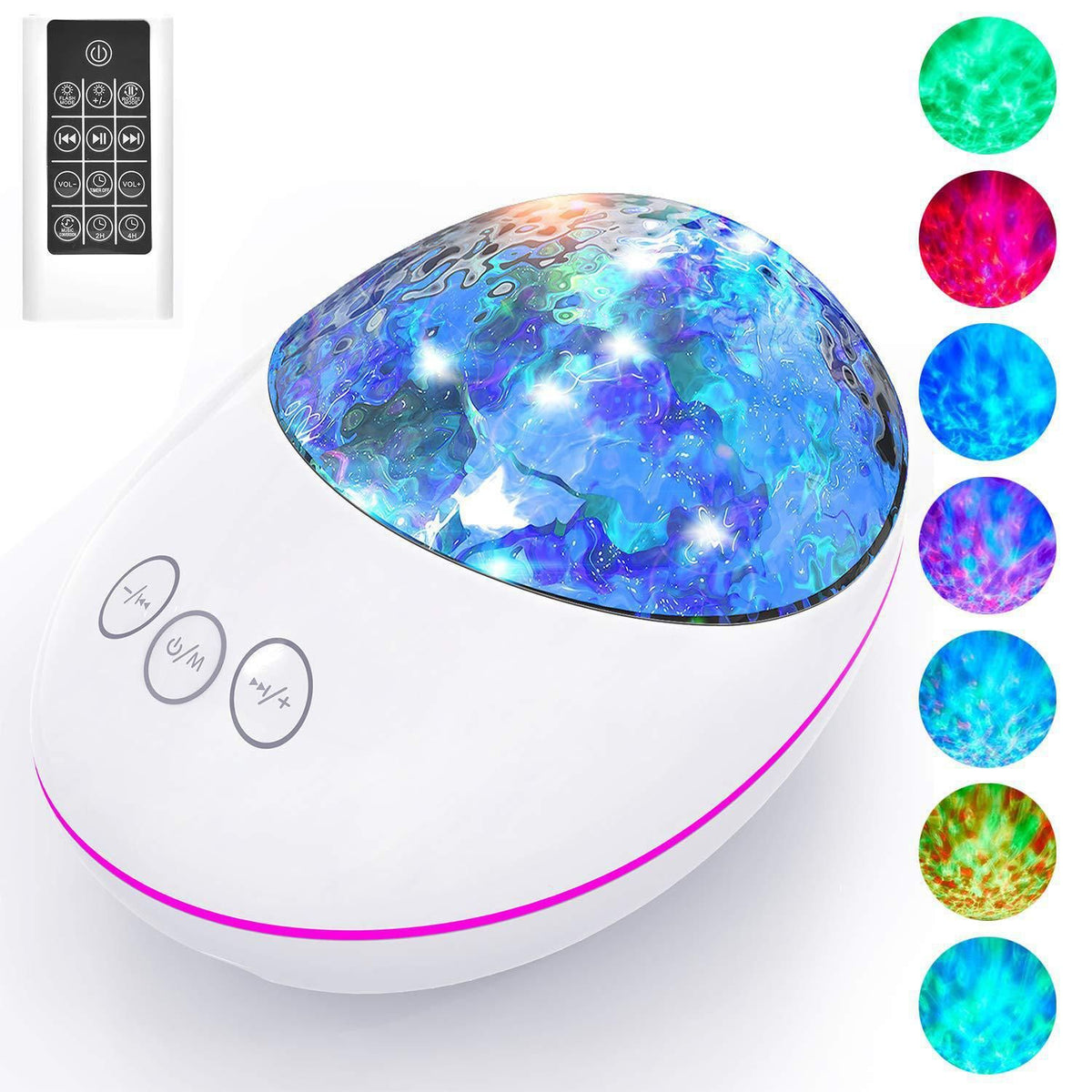 Light Projector for Bedroom Night Light Projector Projection with Remote Control Battery Not Included White