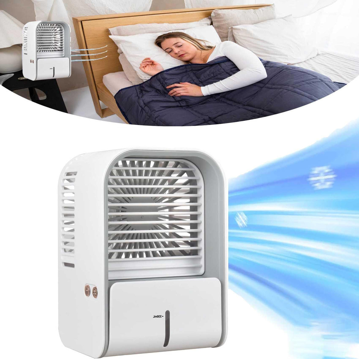 Portable Air Conditioner, Portable Air Cooler for Bedroom Office, Instant Cooling, Quiet, Let You Enjoy Sleep in the Cool(1pcs)