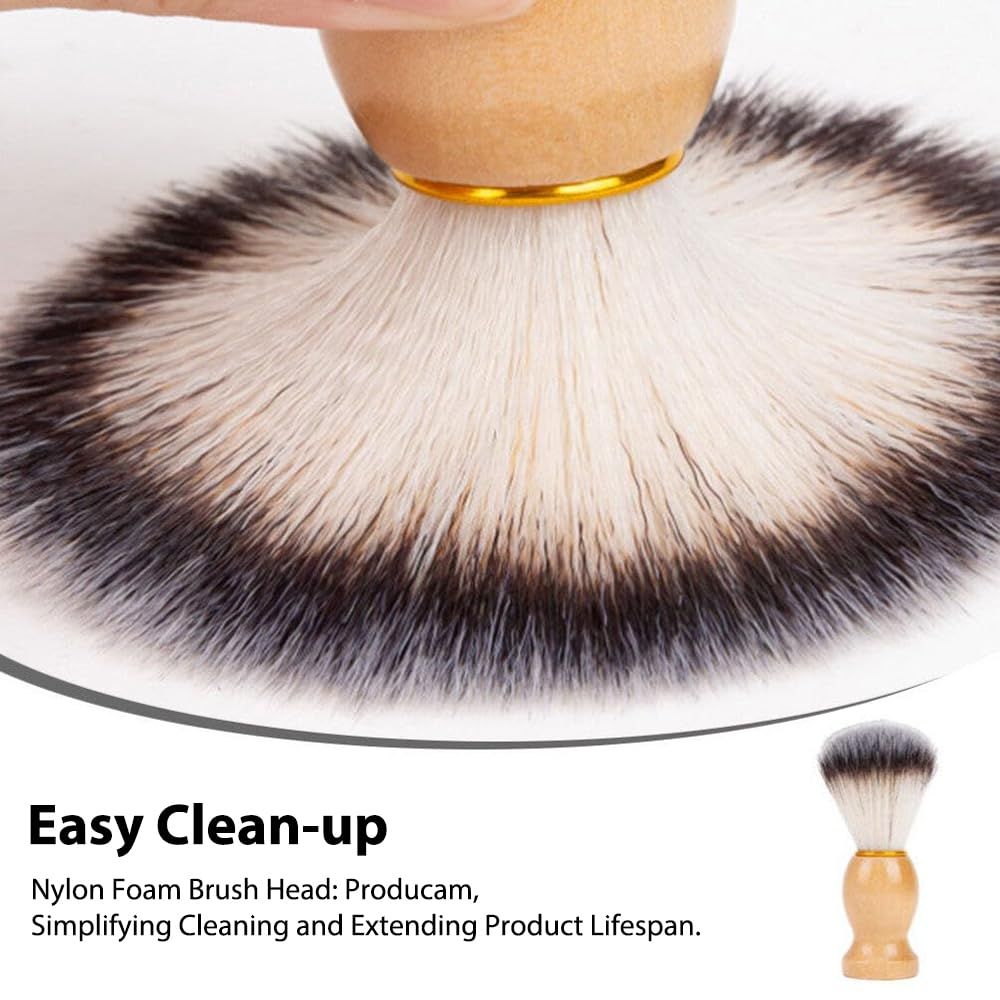 Men's Shave Brush - Premium Quality Shaving Brush with Wooden Handle dense, and durable, providing a comfortable and close shave.