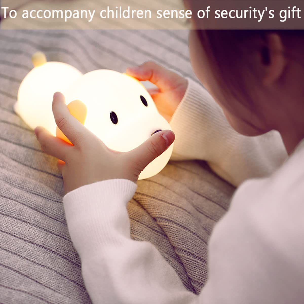 Kids Night Light,Cute Soft Silicone Dog Lamp Dimmable Nursery Portable Puppy Lamps,Bedside Lamp for Baby and Toddler,Boy Girls