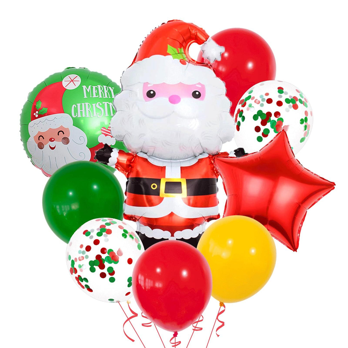 Santa Claus Balloon, Christmas Decoration Balloon, Merry Christmas Decorations, Green Balloons, Star Foil Balloon