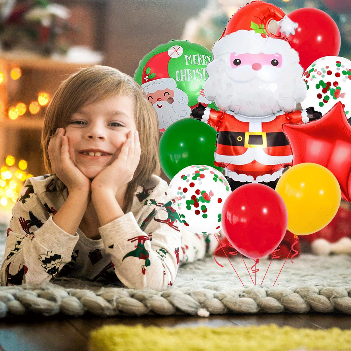 Santa Claus Balloon, Christmas Decoration Balloon, Merry Christmas Decorations, Green Balloons, Star Foil Balloon