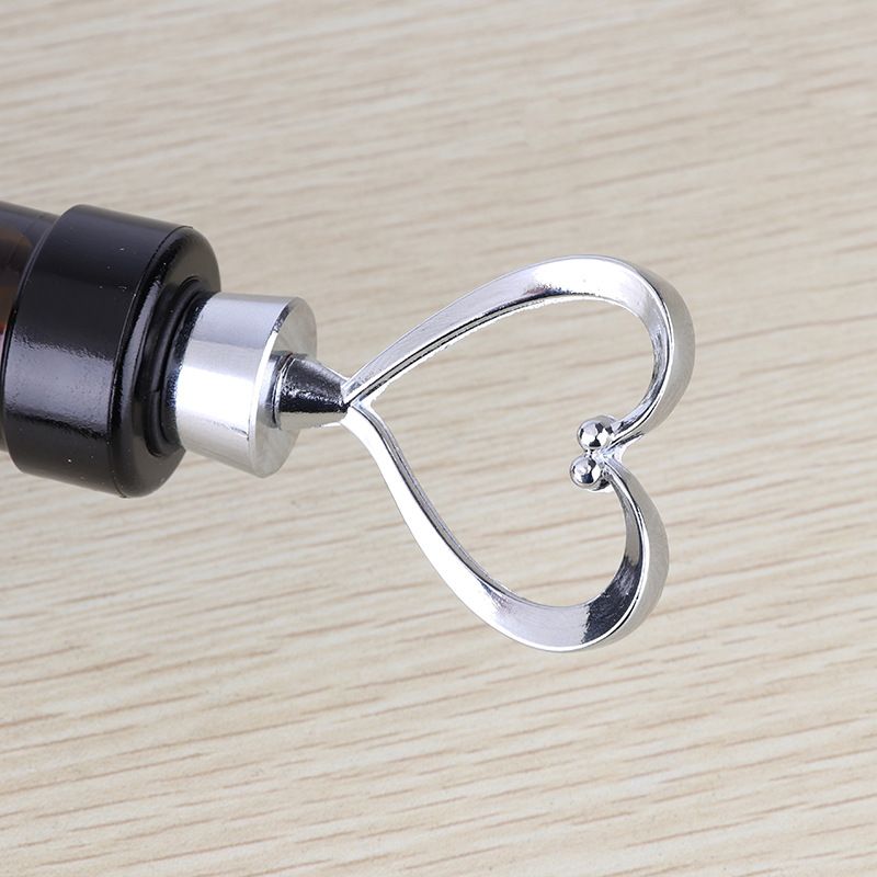Decorative Beverage Cork Topper Saver, Metal with Reusable Rubber Plug, for Wedding Favors, Party - Love Design Heart Shape