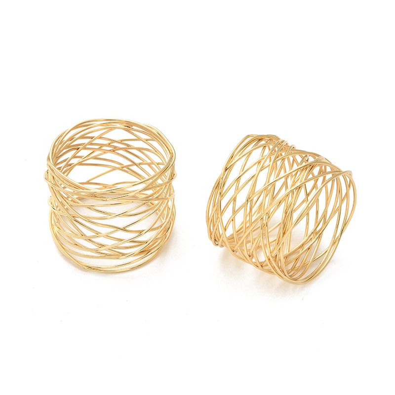 Napkin Rings,Christmas Table Decoration Golden Round Mesh Napkin Rings- Set of 12 for Weddings Dinner Parties or Every Day Use