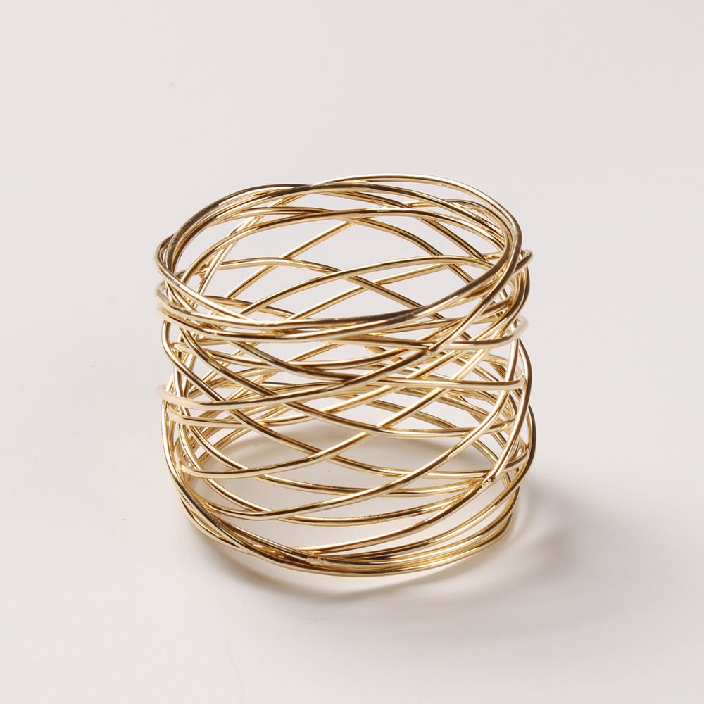 Napkin Rings,Christmas Table Decoration Golden Round Mesh Napkin Rings- Set of 12 for Weddings Dinner Parties or Every Day Use