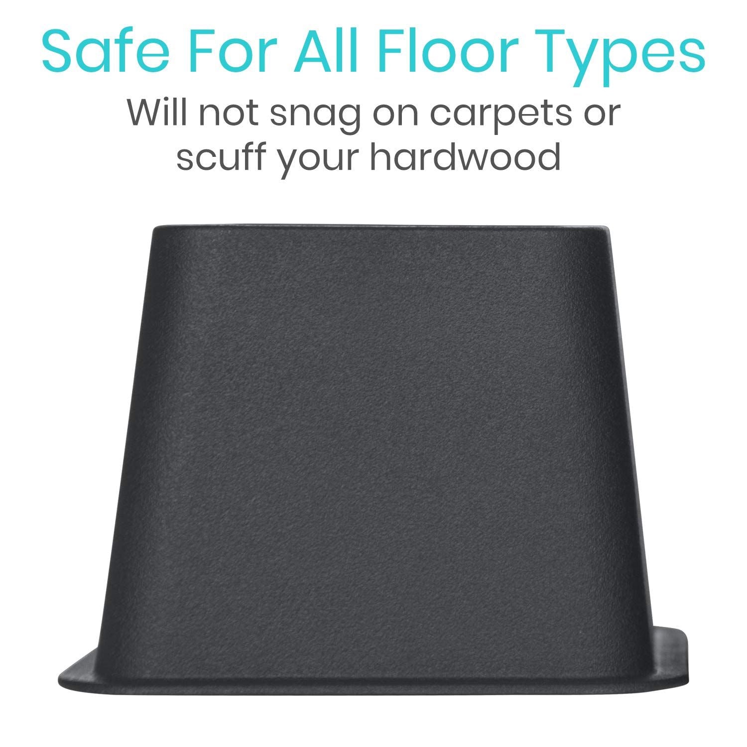 4pc Bed Risers Heavy Duty - Bed Lifts Risers - Dorm Bed Risers for Bed Frame - Leg Extension Elevator - Stackable Platform Blocks