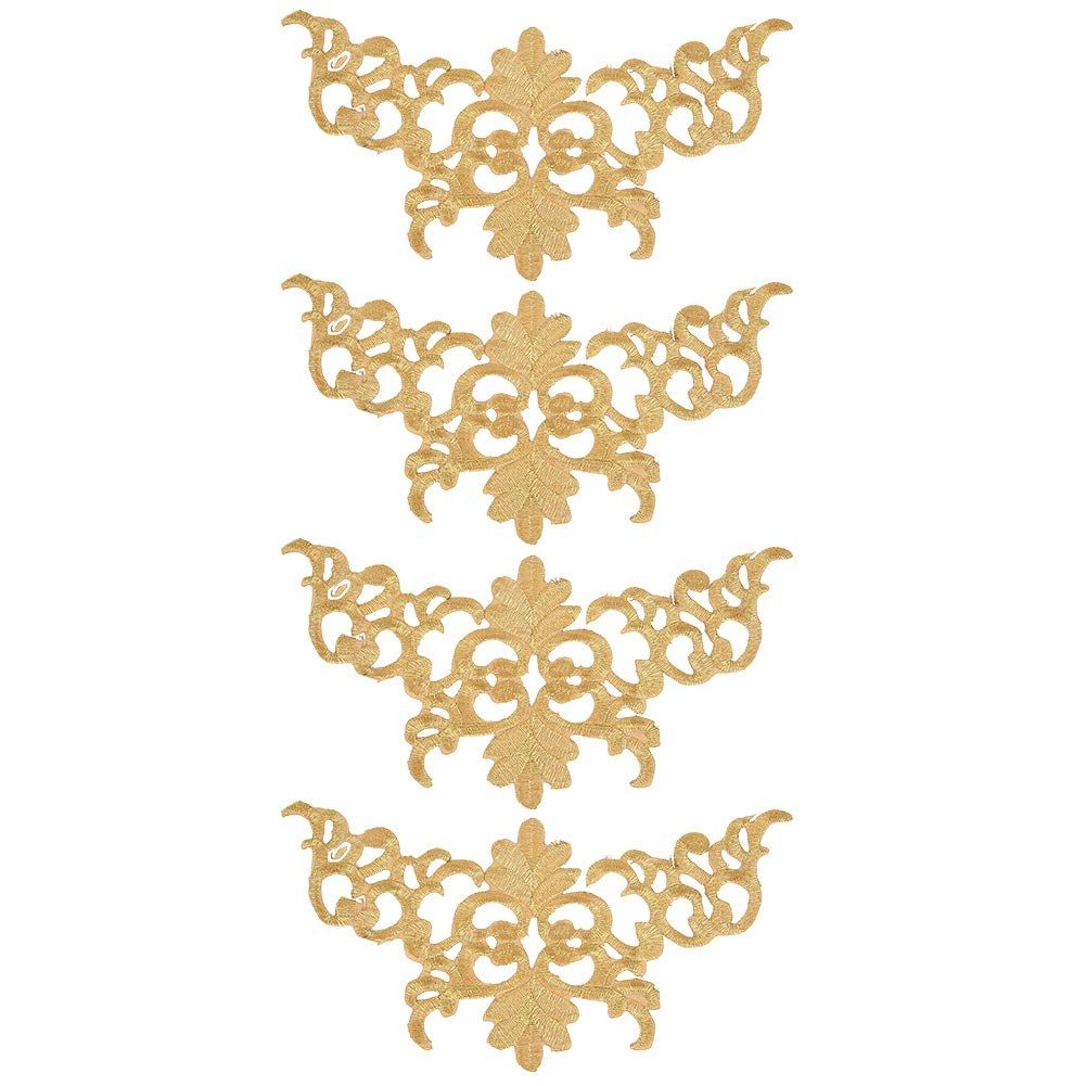 4Pcs Embroidery Flower Patches, Embroidered Patch Floral Appliques Sewing Cloth Repair Sticker for Wedding Prom Dress Decoration