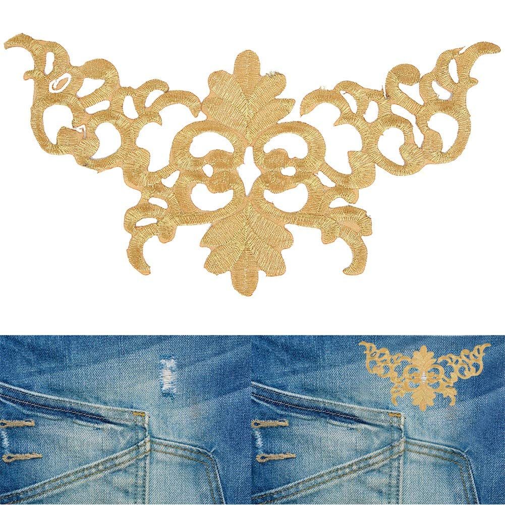 4Pcs Embroidery Flower Patches, Embroidered Patch Floral Appliques Sewing Cloth Repair Sticker for Wedding Prom Dress Decoration