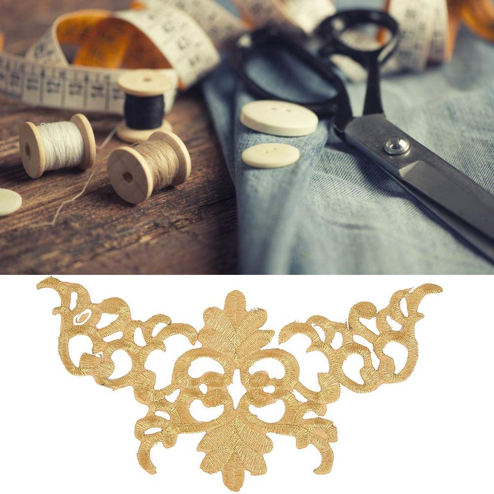 4Pcs Embroidery Flower Patches, Embroidered Patch Floral Appliques Sewing Cloth Repair Sticker for Wedding Prom Dress Decoration