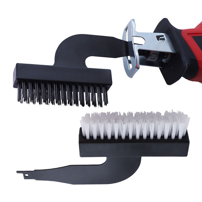 2 PCS Wire Brush Paint Metal Cleaner for Cleaning Paint Dirt Nylon Or Steel Brush Works with Electric Reciprocating Saw