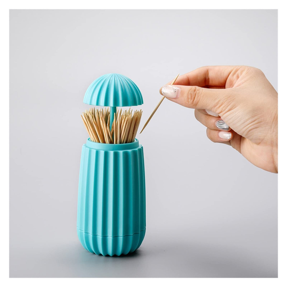 Toothpick Holder Tube Home living Room Press Automatic Cotton Swab Storage Box Bucket Toothpick Can （2pcs）