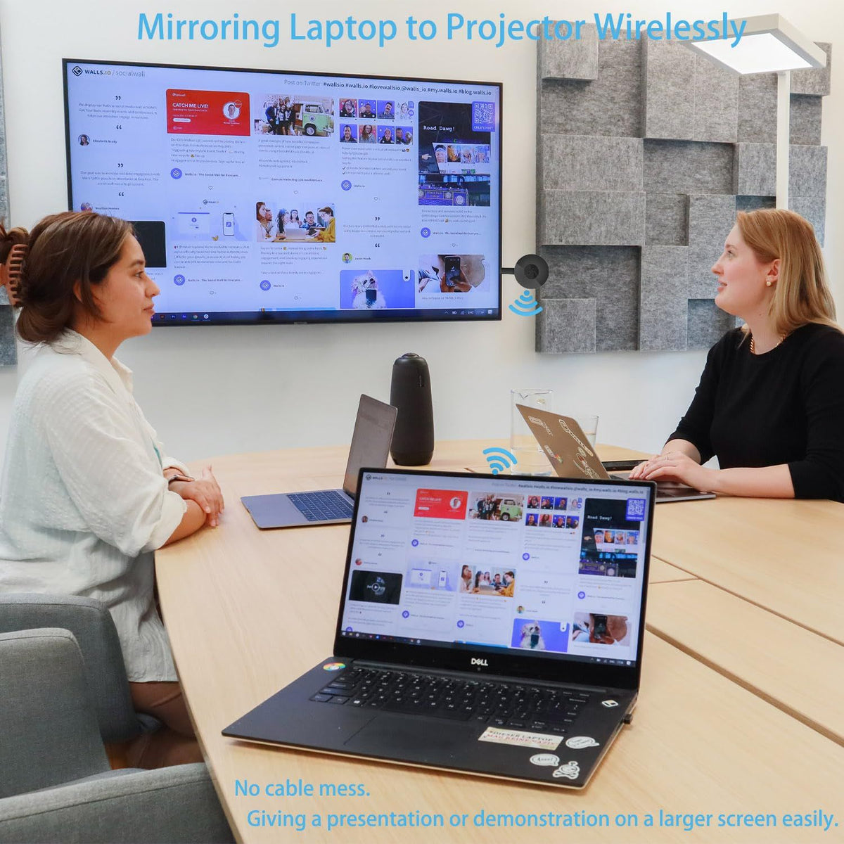 Wireless Display Adapter Screen Cast Mirroring Media Streaming Dongle Receiver for Phone/Tablet to HD Display TV Projector