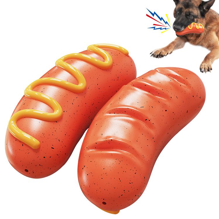 Dog Toys for Aggressive Chewers Large Breed Dogs, Hot Dog Dog Chew Toy Durable Dog Toys for Large Dogs Dog Extreme Chew Toys