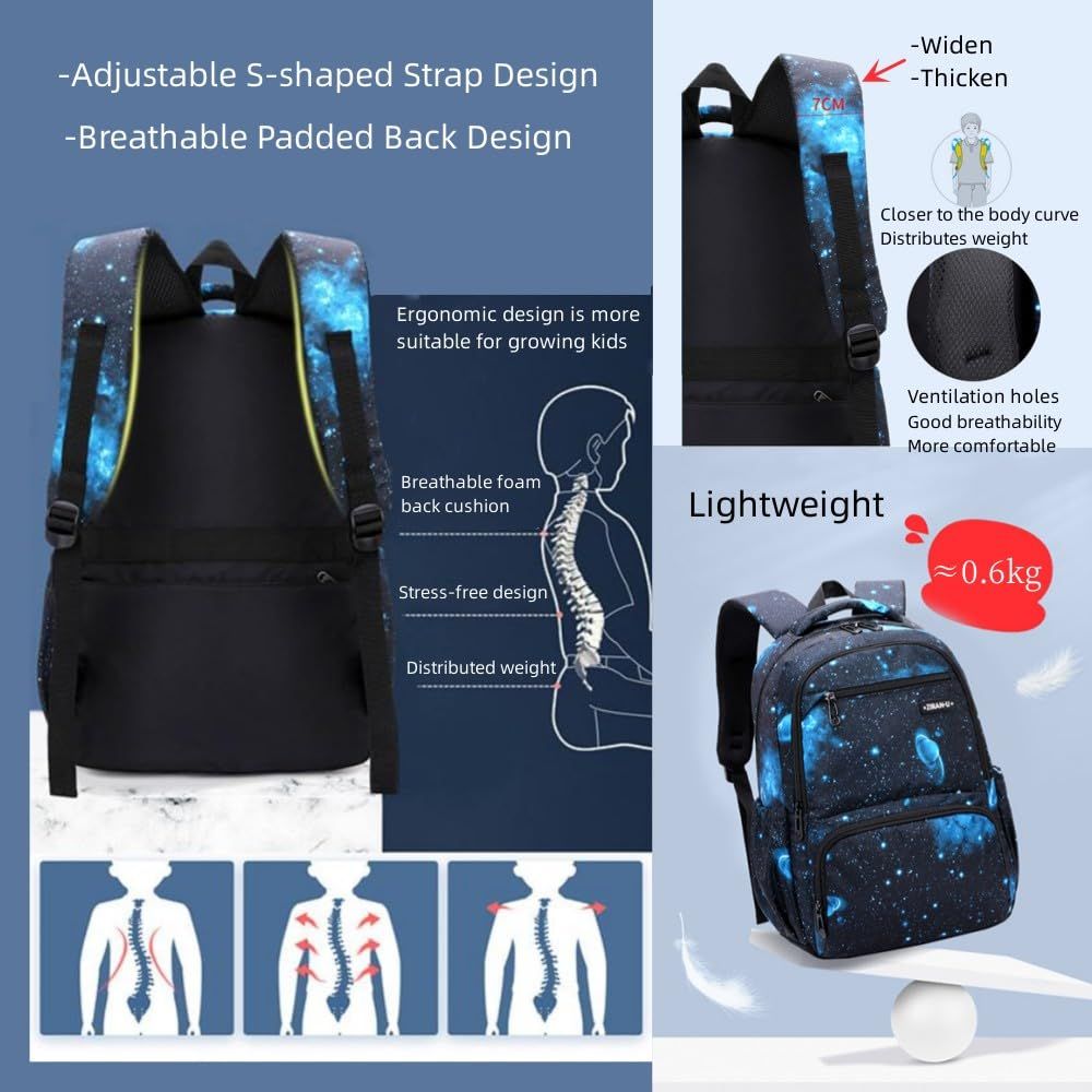 Kids Backpack for Boys Girls Elementary School Backpacks Boys Children Bookbags Primary Kindergarten Backpack Galaxy Black