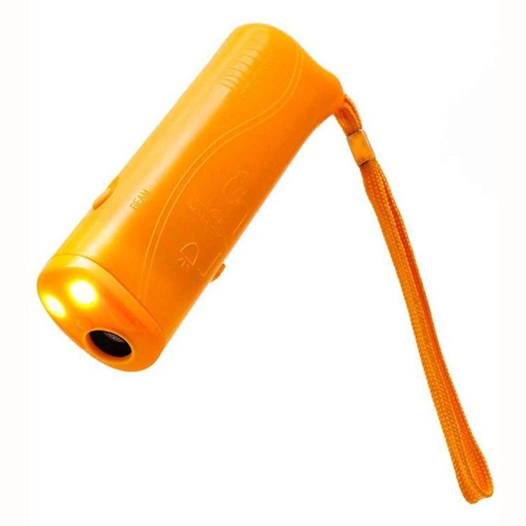 Handheld Dog Trainer, 3 in 1 with LED Flashlight,Bark Stopper Dog Trainer Devices Training Tool/Stop Barking(Yellow)
