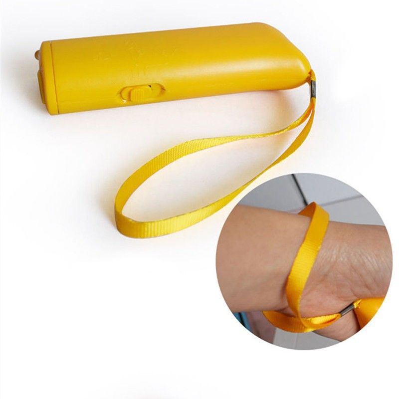 Handheld Dog Trainer, 3 in 1 with LED Flashlight,Bark Stopper Dog Trainer Devices Training Tool/Stop Barking(Yellow)