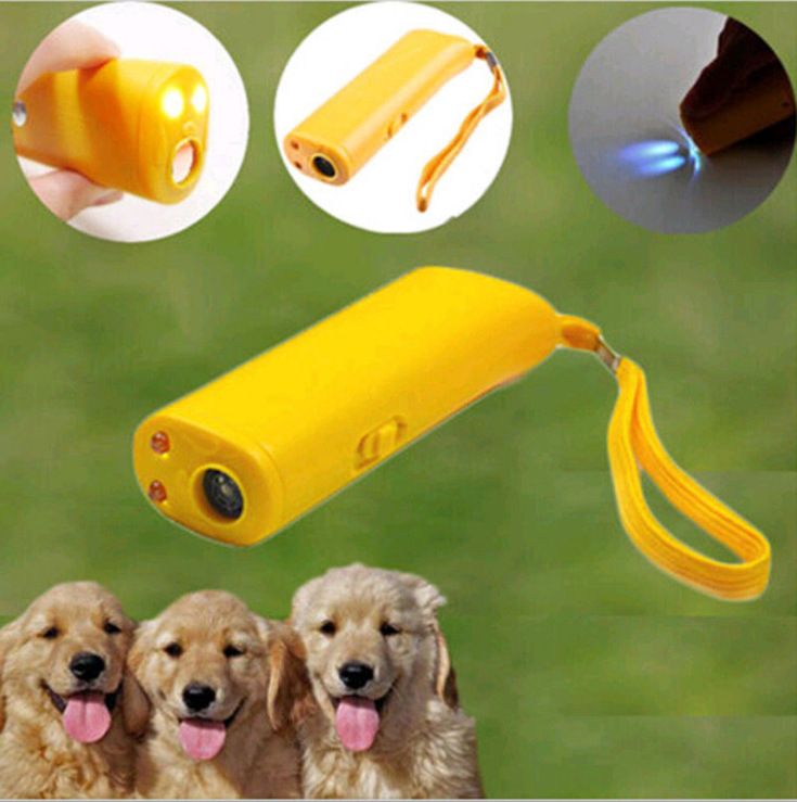 Handheld Dog Trainer, 3 in 1 with LED Flashlight,Bark Stopper Dog Trainer Devices Training Tool/Stop Barking(Yellow)