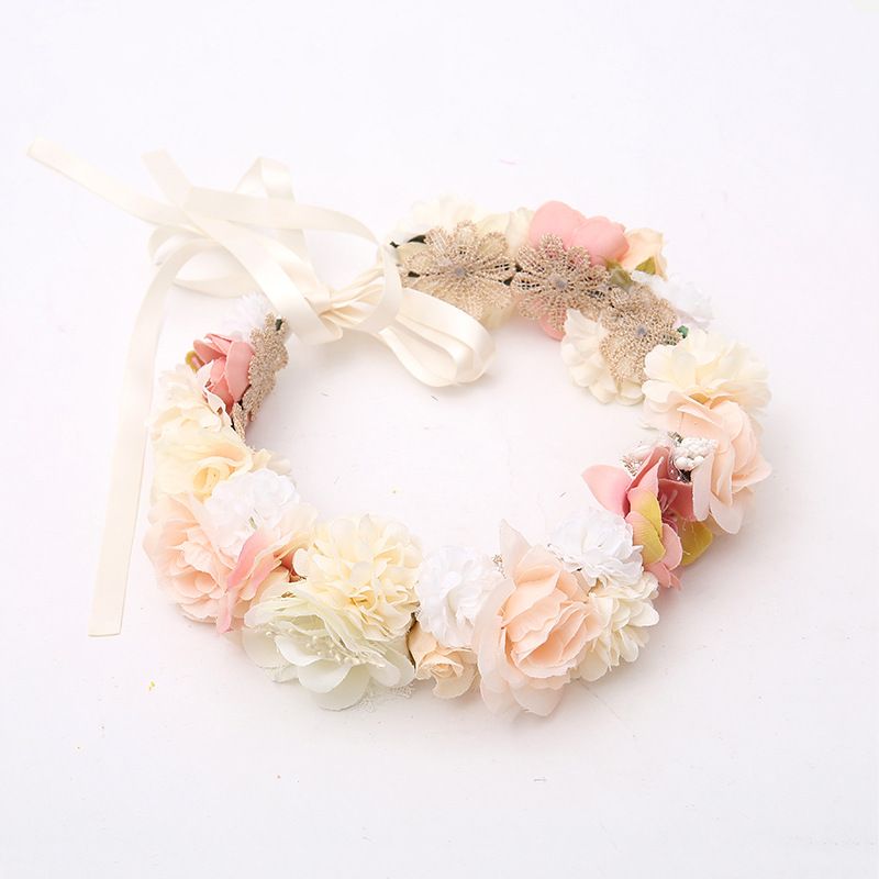 Vivivalue Floral Crown Flower Garland Headband Floral Headpiece Halo Wedding Party Photos Floral Fall Flower Crown