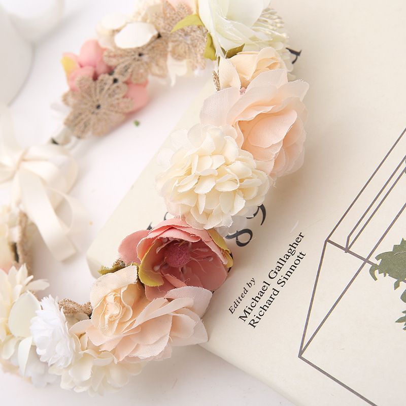 Vivivalue Floral Crown Flower Garland Headband Floral Headpiece Halo Wedding Party Photos Floral Fall Flower Crown