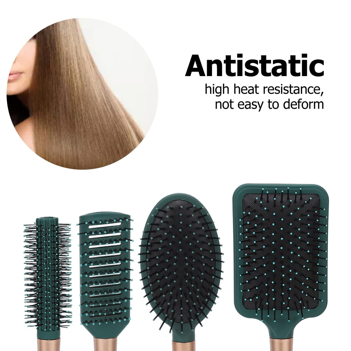 4 pcs Hair Brush Comb Set,Professional Salon Hair Brushes Set,Salon Hairdressing Styling Tool for Precise Styling and Manageable