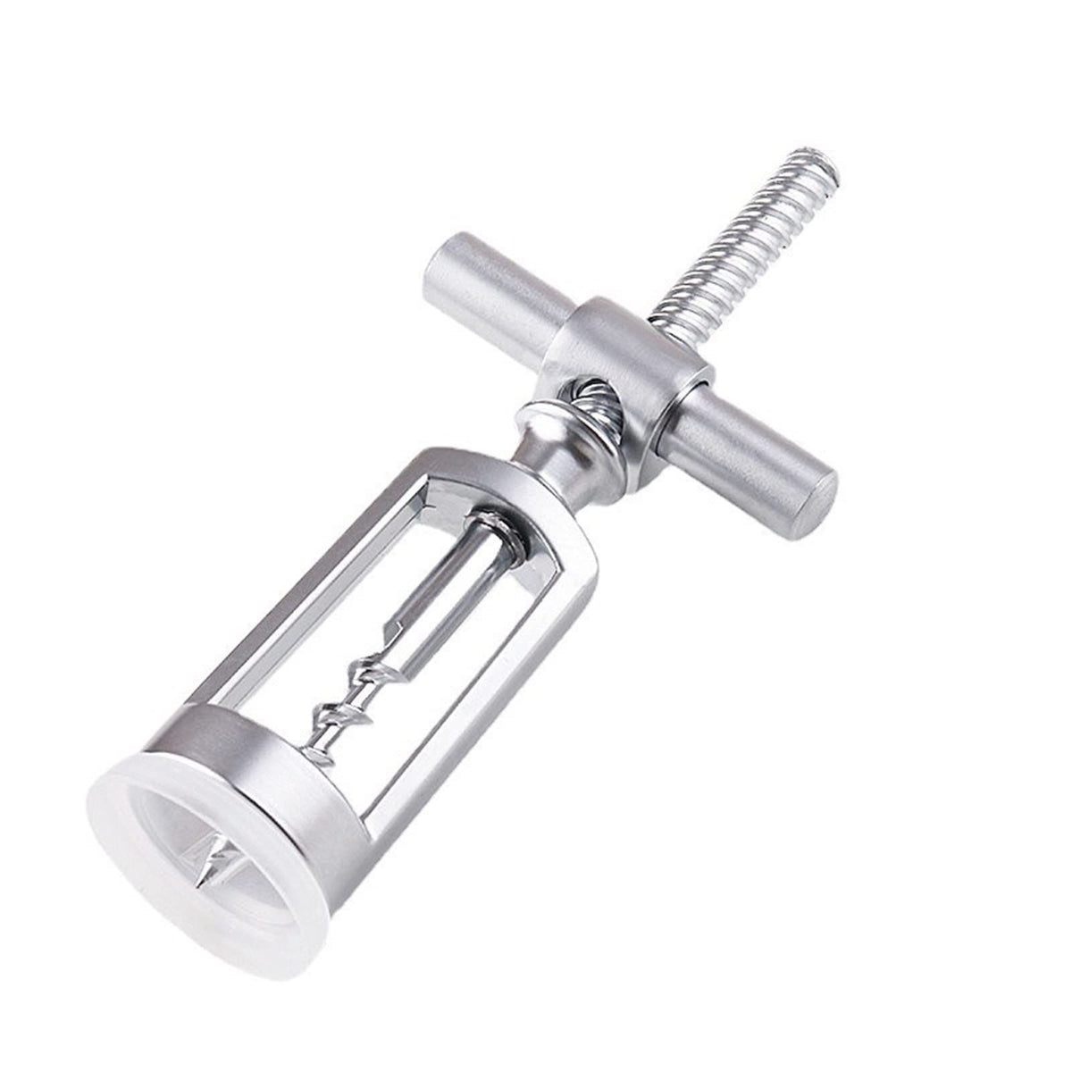 Can Openers， Stainless Steel Self Pulling Corkscrew and Cap Cut Foil Cutter Handheld Wine Opener （silvery）