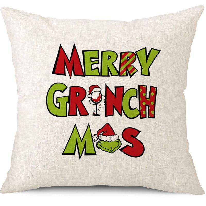 Plaid Christmas Pillow Covers, Set of 4 different patterns, 18x18 Inch - Farmhouse Throw Pillows for Xmas Home Decor