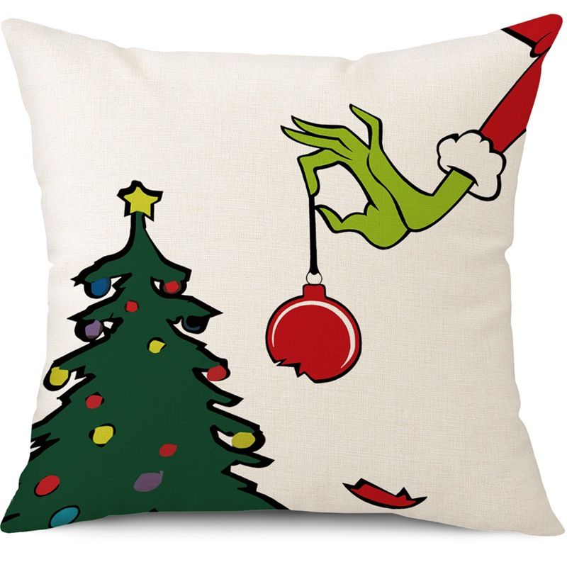 Plaid Christmas Pillow Covers, Set of 4 different patterns, 18x18 Inch - Farmhouse Throw Pillows for Xmas Home Decor