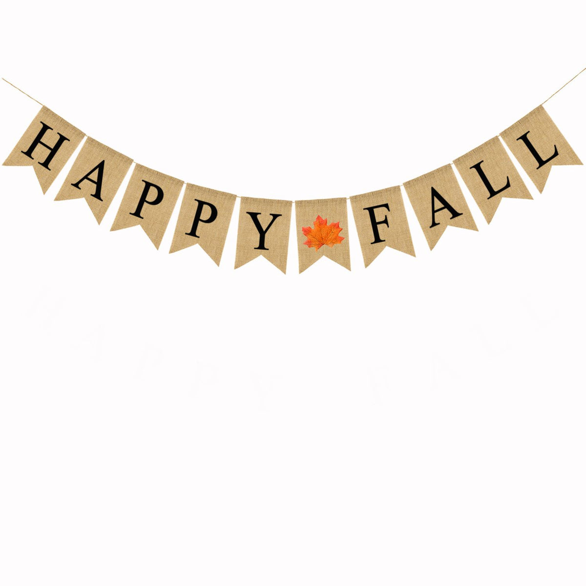 Happy Fall Letters Burlap Banner Pull Flag Window Trim Thanksgiving Day Triangle Fall Banner Linens Linen Hanging Banner （3pcs）