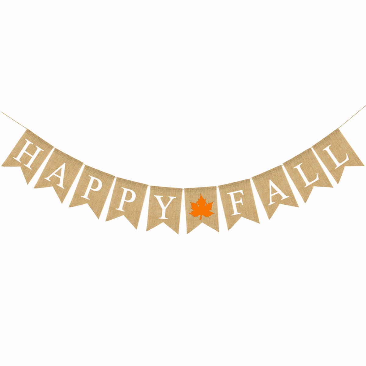 Happy Fall Letters Burlap Banner Pull Flag Window Trim Thanksgiving Day Triangle Fall Banner Linens Linen Hanging Banner （3pcs）