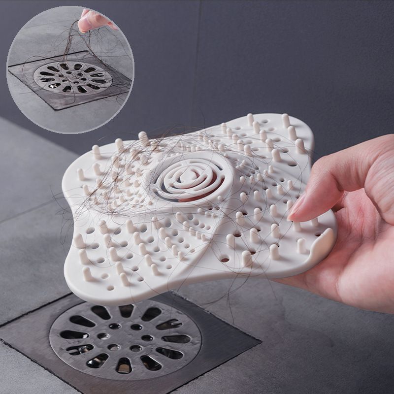 Shower Drain Filter Hair Catcher, Bathroom Drain Cover Silicone Hair Stopper Shower Sink Strainer with Suction Cup 2 PCS