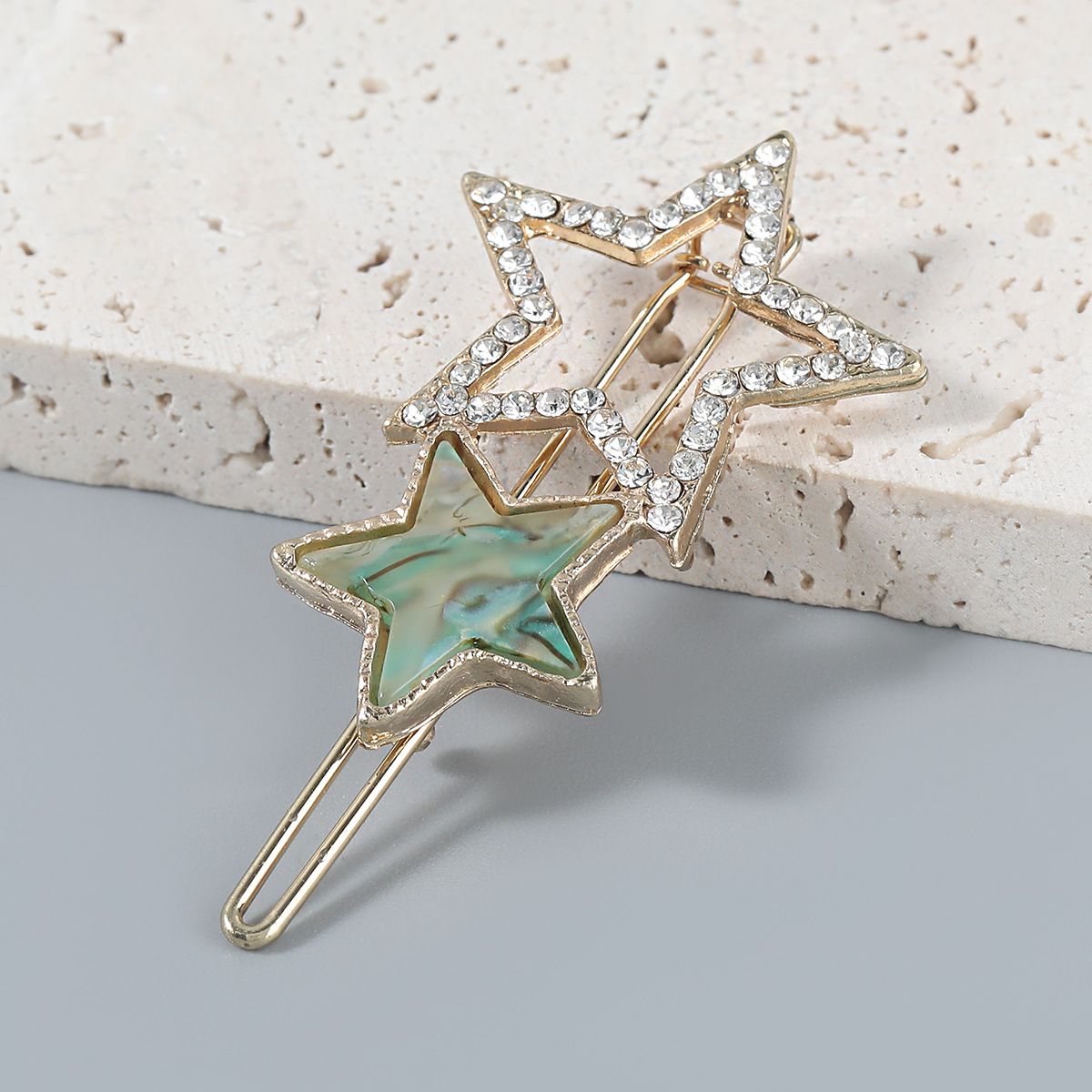 5 PCS Rhinestone Hair Clips Hair Barrette Clip Geometric Star Shape Side Clamp Hair Pin Headwear Hair Accessories