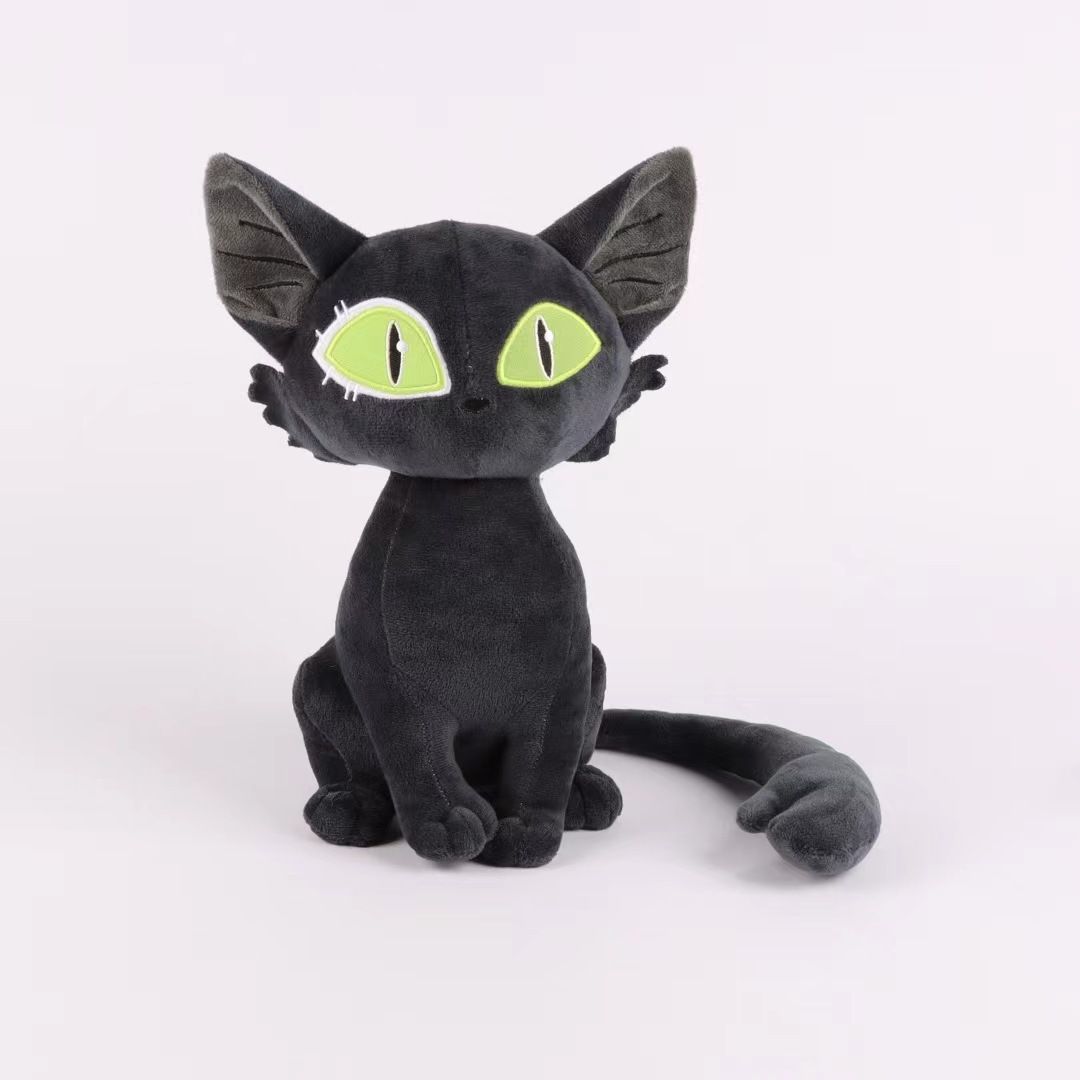 Black Cat Plush - Soft Stuffed Animal for Boys and Girls Gifts - cat Plush Stuffed Animals (Black and White)